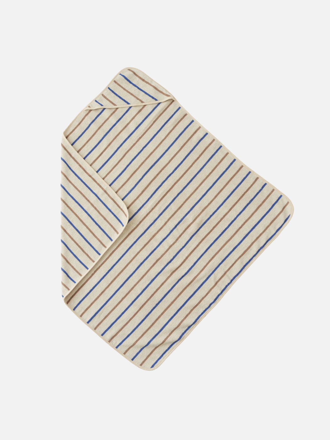 Organic Cotton Kids Hooded Towel - Caramel + Blue