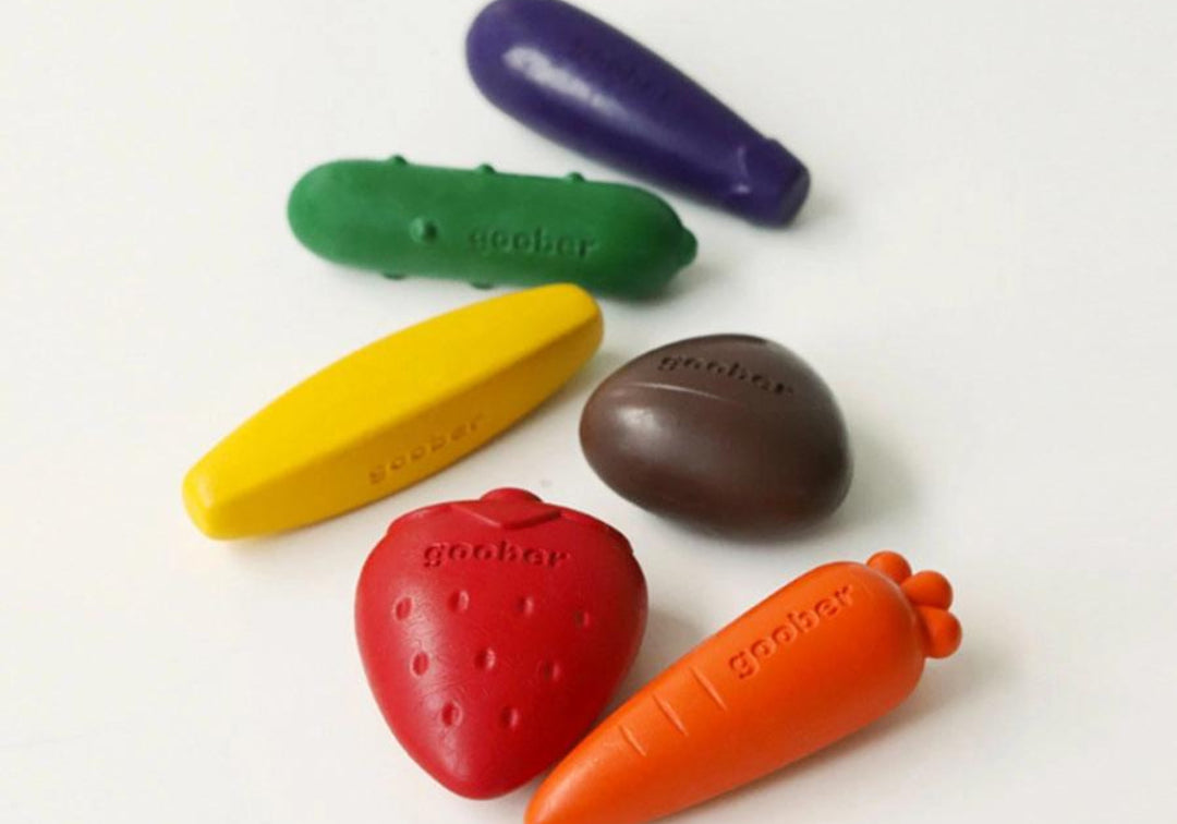 Goober crayons in fruit shapes for kids