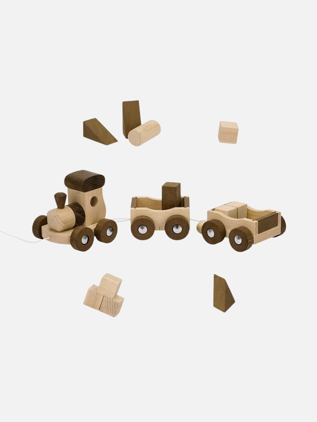 Wooden Train with Blocks