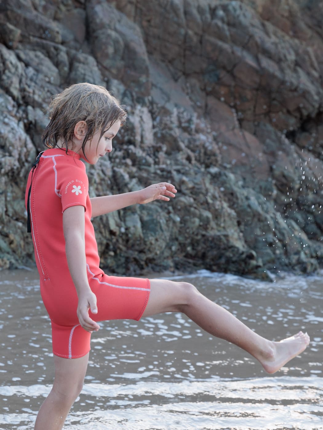 Short Sleeve Springsuit Wetsuit - Tomato