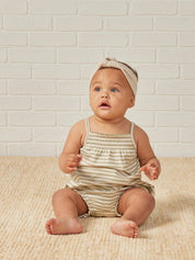 Smocked Tank + Bloomer Set - Sage Stripe