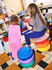 Balance Stepping Stones + Board - Rainbow Classic