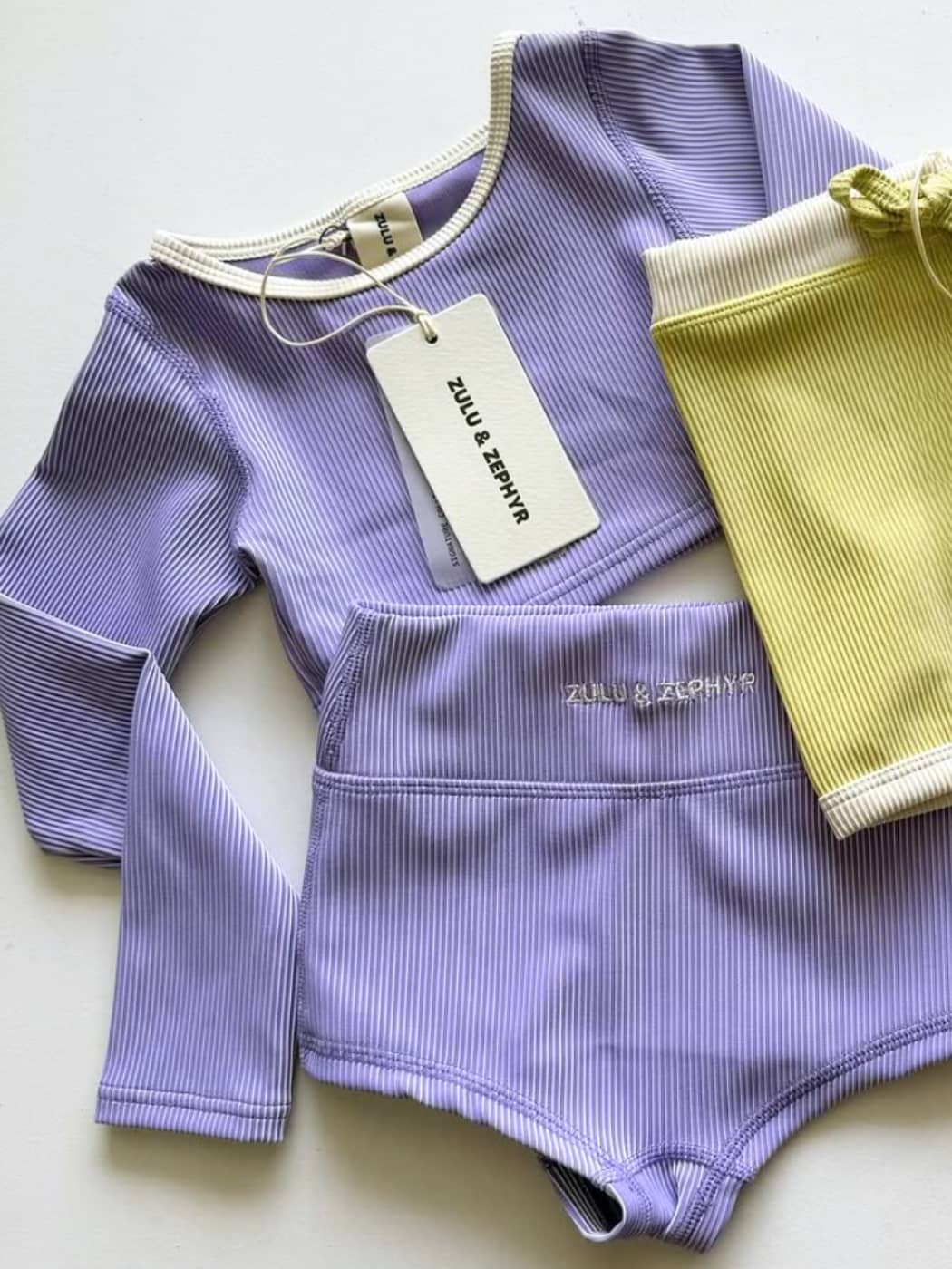 Rib Crop Rashie - Grape