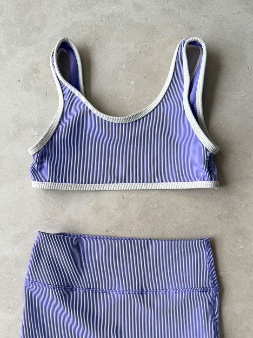 Rib Scoop Bikini Top - Grape