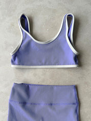 Rib Scoop Bikini Top - Grape