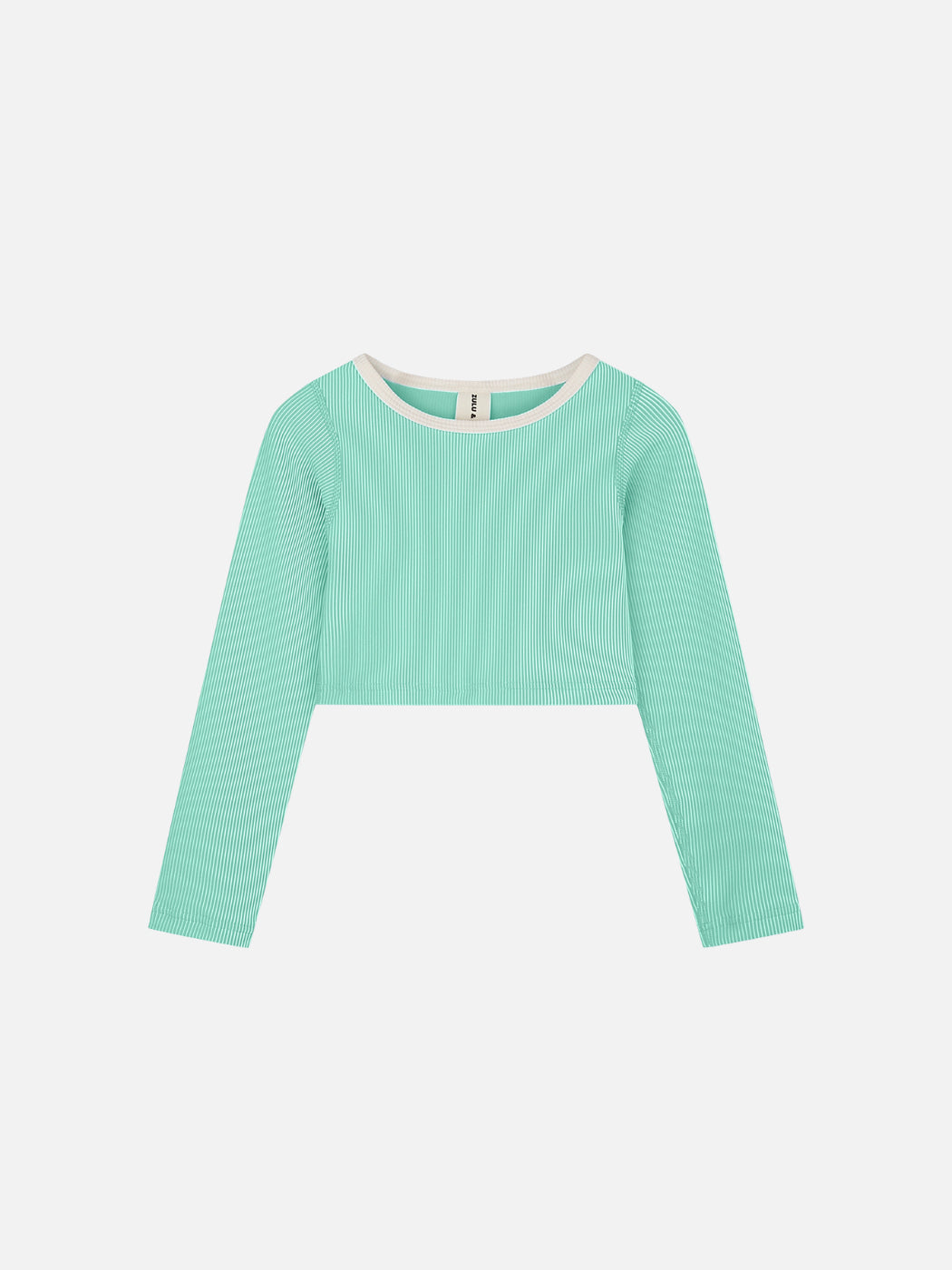 Rib Crop Rashie - Aqua