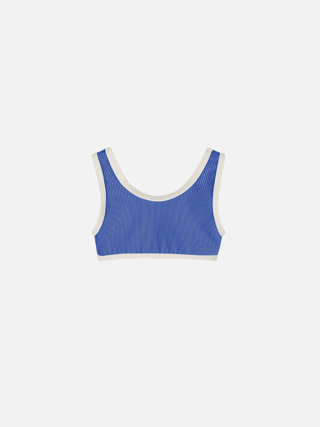 Rib Scoop Bikini Top - Sea Blue