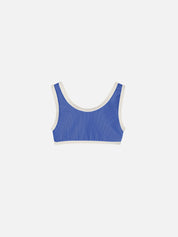 Rib Scoop Bikini Top - Sea Blue