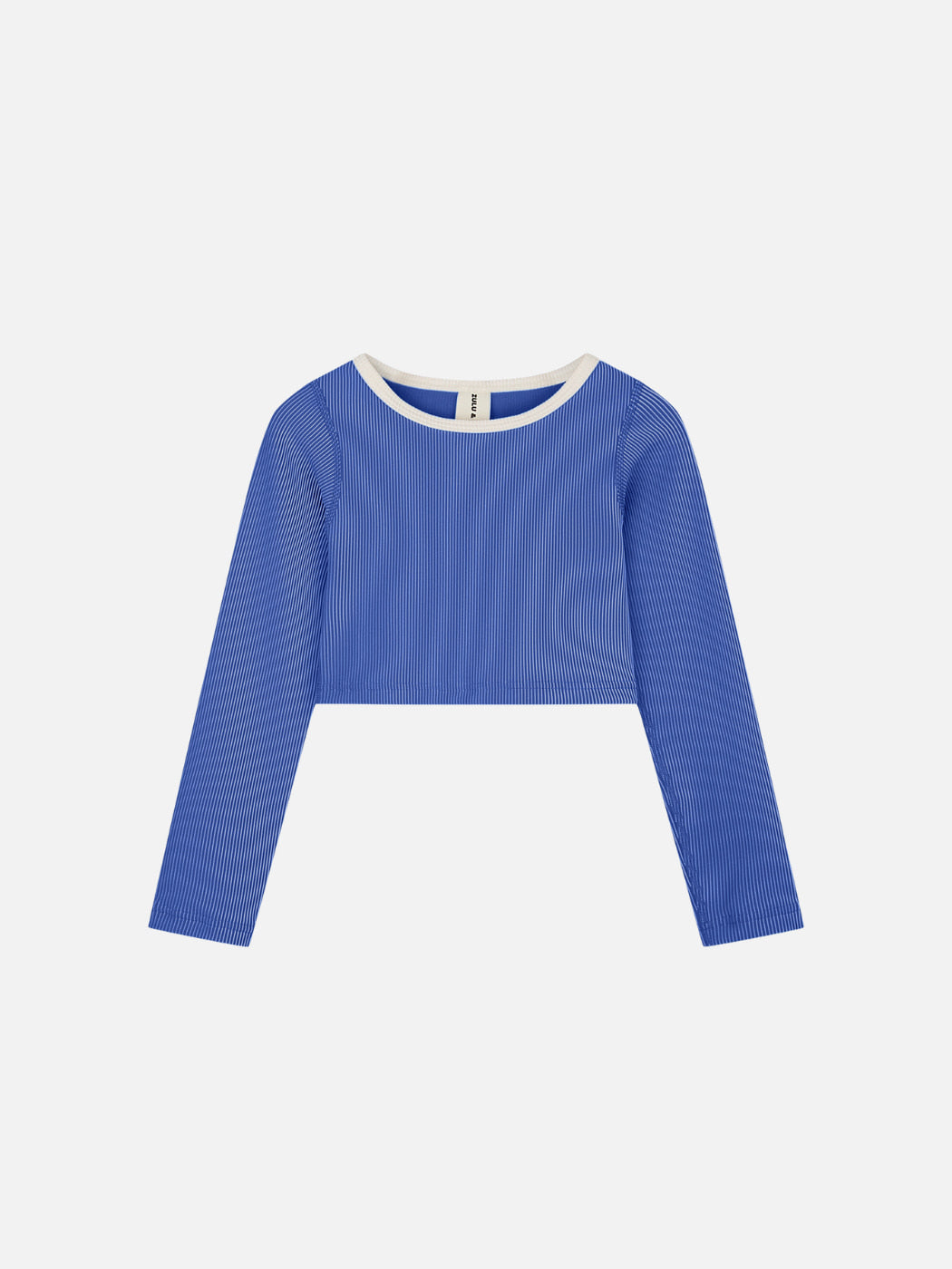 Rib Crop Rashie - Sea Blue