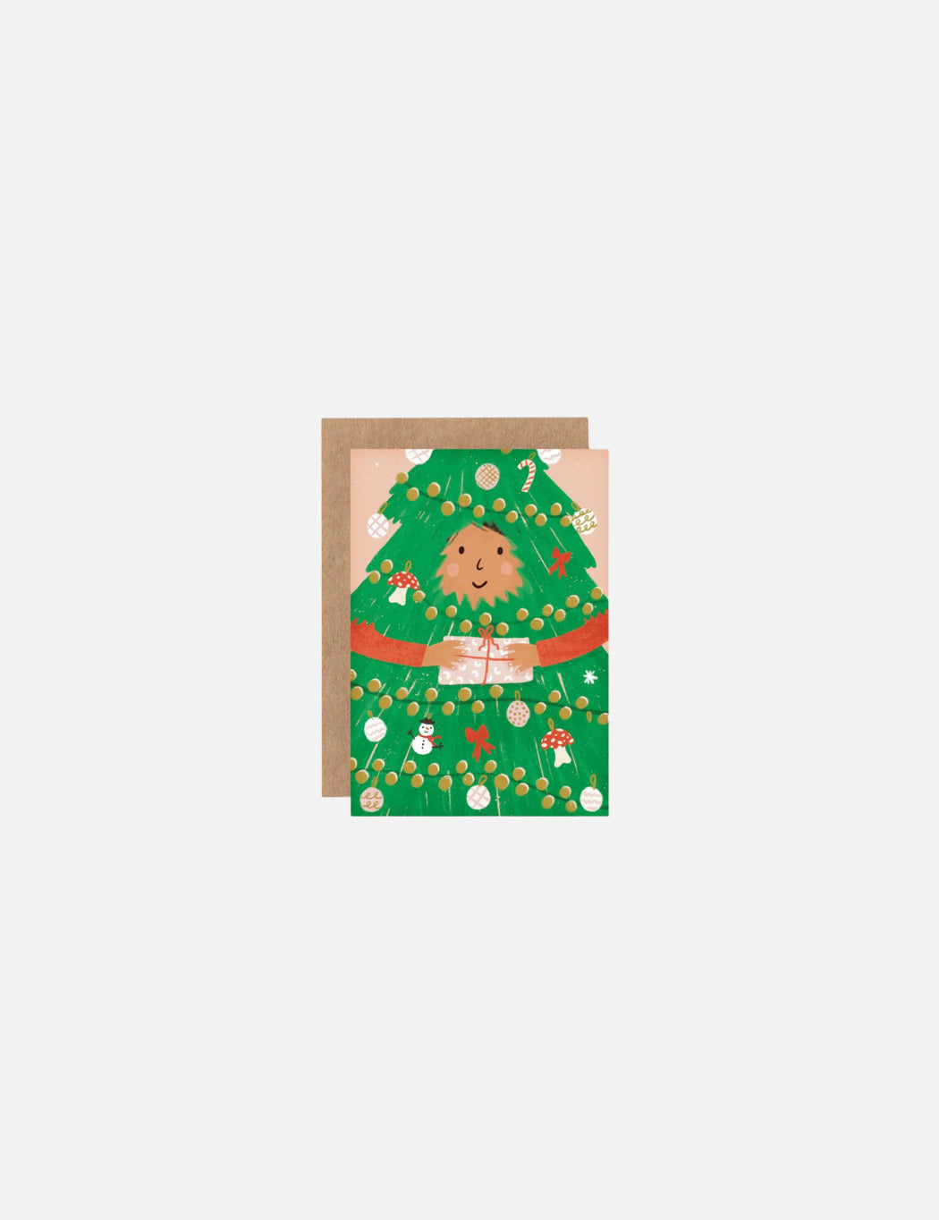 Christmas Gift Card for kids with a christmas tree on the front