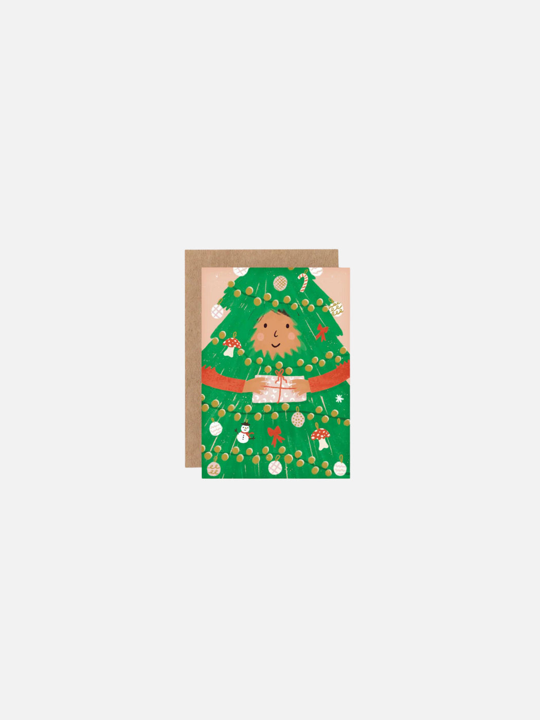 Christmas Gift Card for kids with a christmas tree on the front